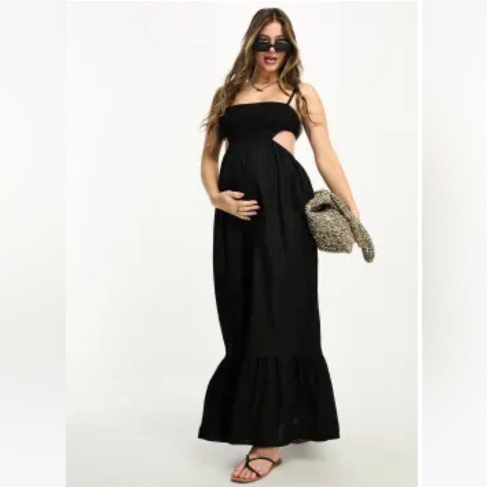 ASOS Maternity The Frolic Emerald cut out maxi summer dress